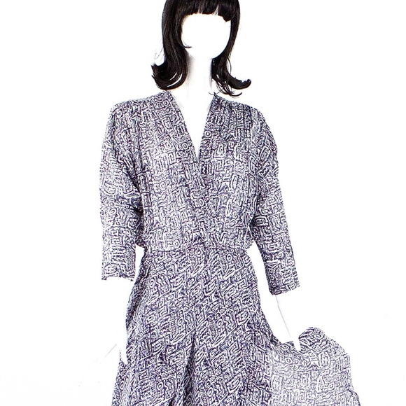 VTG 80's Chez Zvanni India SILK Dress - Picture 3 of 7